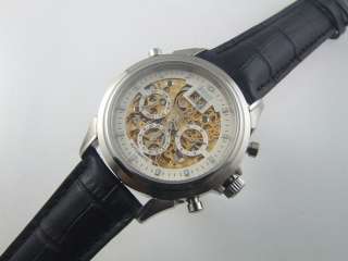 SS Gold skeleton big date multifunctional watch white  