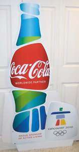 COCA COLA OLYMPIC BOTTLE LOGO STANDEE~VANCOUVER 2010  