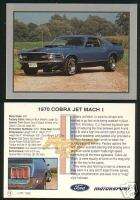 1970 70 FORD MUSTANG COBRA JET MACH 1 Car Fact Card FPI  