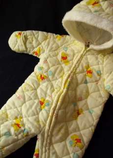Vintage 70s WINNIE the POOH newborn baby hooded SLEEPER  