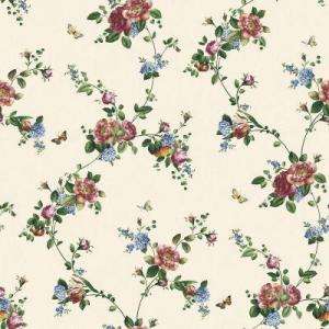The Wallpaper Company 8 in x 10 in Jewel Tone Floral Trail Wallpaper 