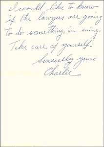 CHARLES LUCIANO   AUTOGRAPH LETTER SIGNED 08/26/1960  