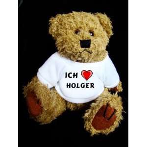 Teddy Bear mit Ich liebe Holger t shirt  Spielzeug