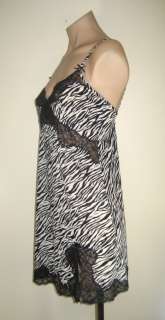 the tag Victorias Secret Zebra Striped Nylon & Lace Nightie/Slip 