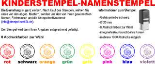 Kinderstempel Namenstempel   42 Muster   Einschulung  