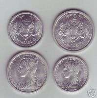 Madagascar 1 & 2 Francs 1948 & 1958 KM 3 & 4 AUNC  