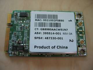   BCM94322MC WIRELESS N WIFI CARD HP 487330 001 395514 001 MINI PCI E
