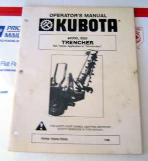 Kubota 5520 Trencher Operator Maintenance Manual  