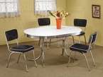 Retro White/Chrome Oval Dining Table   FREE S/H  
