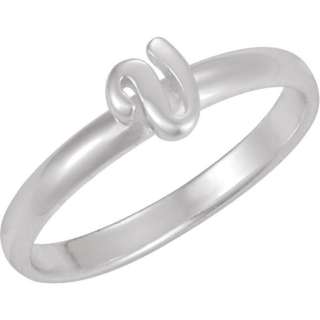 Sterling Silver .925 Letter Sizes 6 9 Stackable Initial Ring Thin Band 