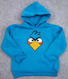 ANGRY BIRDS Hooded Sweatshirt Blue Angry Bird Hoody Childrens Hoodie 