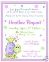 12 Sweet Turtle and Frog ~ Baby Shower Invitations~NEW  