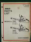 homelite 290 340 chain saw parts list manual part 17867