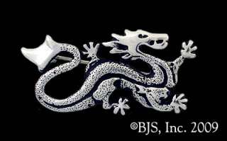 Silver Ashaman Dragon Pin, Wheel of Time Jewelry, New  