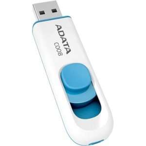  Adata C008 8 GB USB 2.0 Flash Drive   White, Blue 