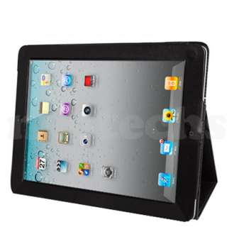 Black Flip Leather Wallet Case Cover Stand Apple iPad 2  