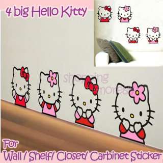 Hello Kitty 4 big Cute Wall Sticker Home Decor uu8a  