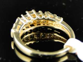   YELLOW GOLD PRINCESS CUT DIAMOND WEDDING BAND FASHION RING 1 CT  