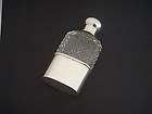 ANTIQUE MINIATURE FRENCH 935 SOLID SILVER & CRYSTAL GLASS HIP FLASK