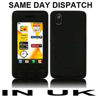 Black Silicone Case Skin Cover for LG Cookie KP500 UK  