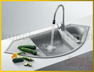 SET 1.5 Bowl Kitchen Sink Genius C 150 + Tap Leva Granite Arena by 