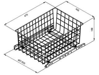 Pull out Wire Basket 500 (H150mm) White  