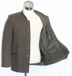 WOOL GRAY Men BROWN Tweed German JACKET Coat 50 44 L  