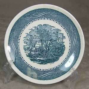 Vintage Anchor Hocking USA Currier Ives Bread Plate  