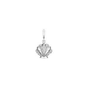   Sea Shell Charm in Sterling Silver 1/7 CT. T.W. ss init/nmbrs charm
