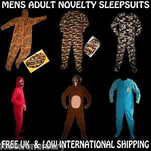 Mens Adult Sleepsuit All In One Babygrow Onesie Pyjamas  