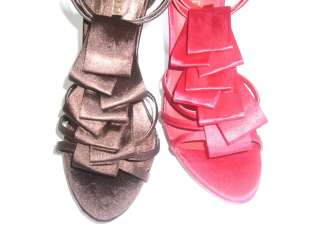 New Brown Platform Satin Dress High Heels Sandals shoes  