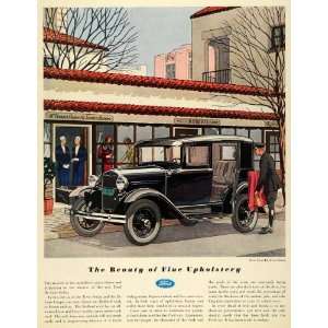 1931 Ad Ford Motors De Luxe Sedan Coupe Cars Mall Shops   Original 