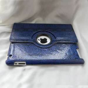   Smart Cover Leather Case Unique Pattern (Dark Blue) for Apple iPad 2