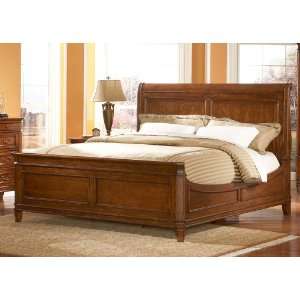  Queen Sleigh Bed by Liberty   Medium Brown Cherry Finish 