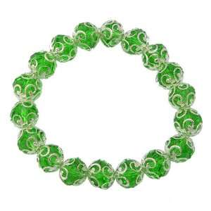  Vivid Green Crystal Glass Stretch Bracelet Jewelry