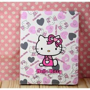   Hello Kitty Leather Case Stand for Apple iPad2 Little Heart Computers