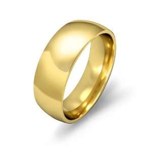 5g Mens Dome Wedding Band 7mm Comfort Fit 18k Yellow Gold Ring (6.5 