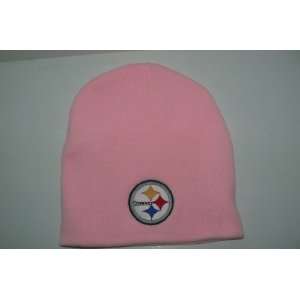 NFL Pittsburgh Steelers Womens Pink Cuffless Knit Beanie Hat Ski Skull 