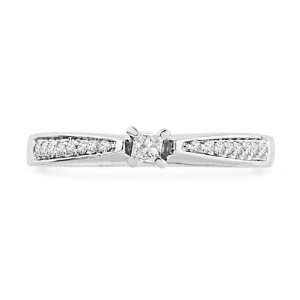   Princess and Round Diamond Promise Ring (1/5 cttw) D GOLD Jewelry