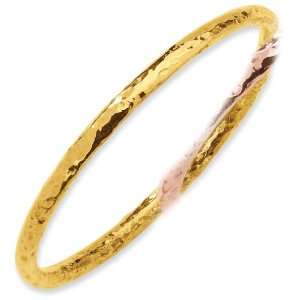  Ster. Silver 18K Yellow Gold plated Slip on Bangle 
