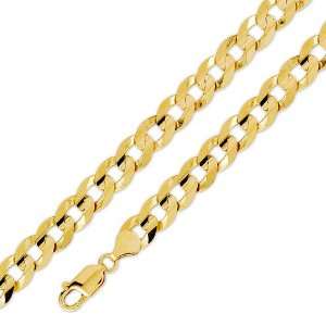  10k Solid Yellow Gold Flat Curb Cuban Chain Bracelet 8mm 8 