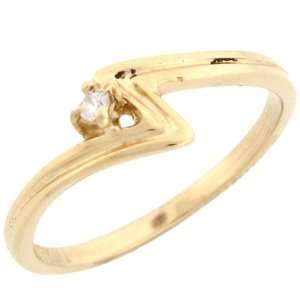   Yellow Gold Unique Round Cut Diamond Solitaire Promise Ring Jewelry