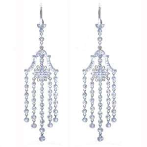   Diamond 14k White Gold Antique Style Chandelier Earrings Jewelry