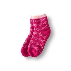   Accessories Double Layer Shea Socks   Bright Pink with Snow Flakes