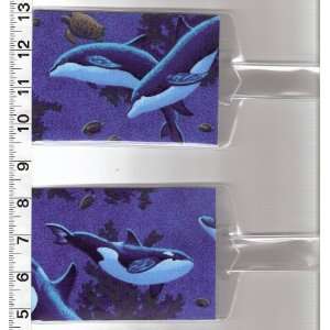   of 2 Luggage Tags Made with Orca Killer Whale Fabric 