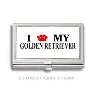  Golden Retriever Love My Dog Paw Business Card Holder Case 