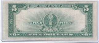   TREASURE   ONLY ISSUE 1923 $5 LINCOLN PORTHOLE SILVER CERTIFICATE