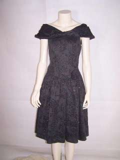 Vintage 1980s Party Dress LBD Prom Cocktail   M/L  