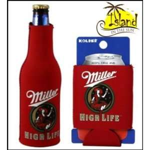  (2) Miller High Life Beer Can & Bottle Koozie Cooler 
