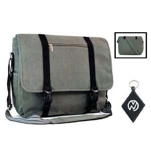 Notebook Laptop Nylon Canvas Messenger Bag with Internal and External 